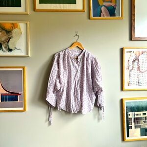 Doen Floral Blouse in White and Pink